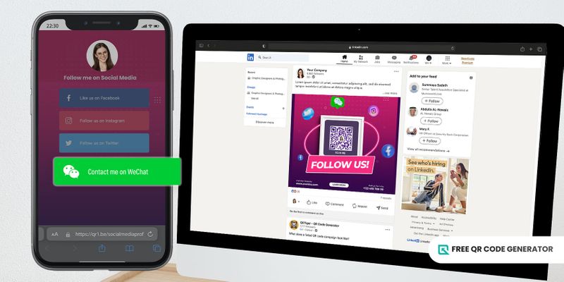 Wechat on social media QR code Social media QR code