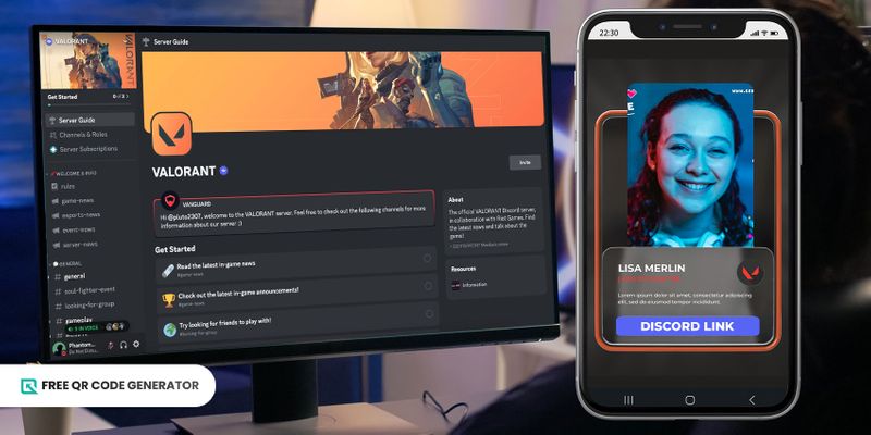 Add discord QR code on vcard Vcard QR code for discord