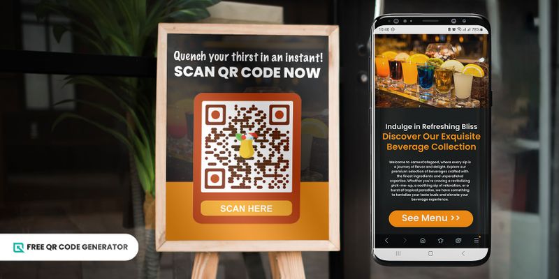 QR code landing page for food and beverage Food and beverage landing page
