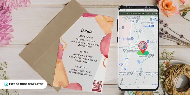 Wedding map location QR code