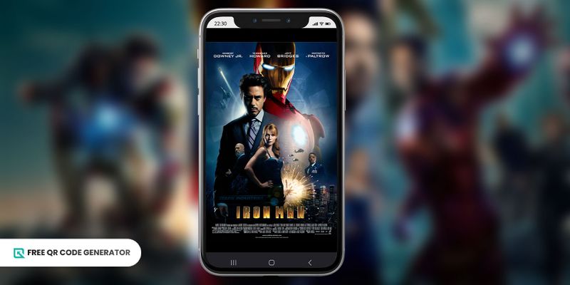 Movie QR code from iron man Iron man movie QR code