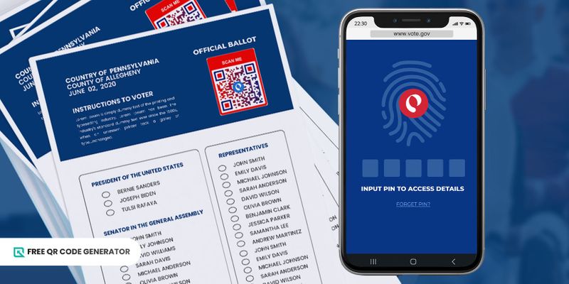 Security QR code for election Election security QR code