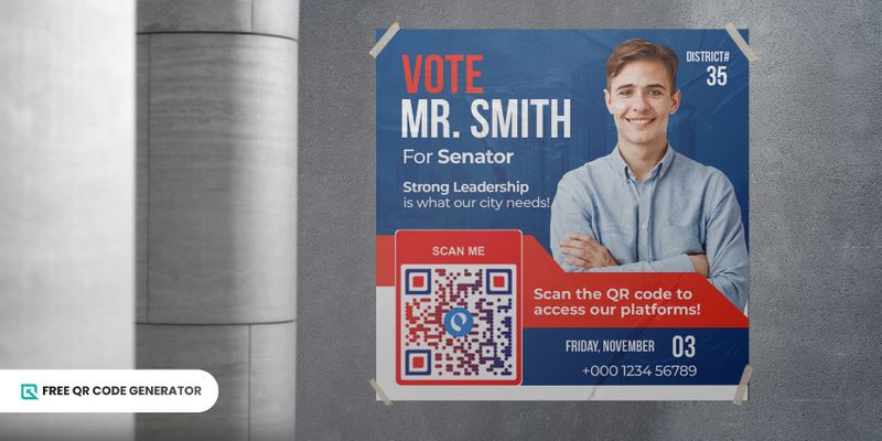 QR code posters Political posters with QR cpdes