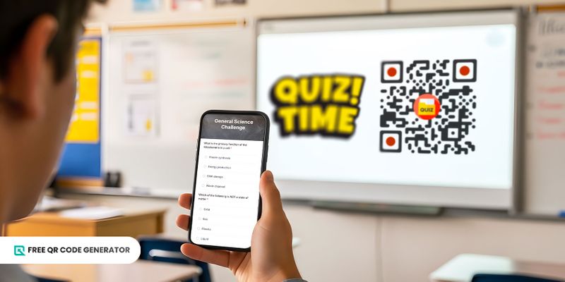 Access to online quizzes through QR code QR code online quizzes