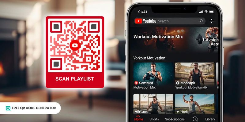 Share youtube playlist with QR code Youtube playlist QR code
