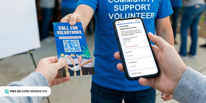 Nonprofit volunteer form QR code