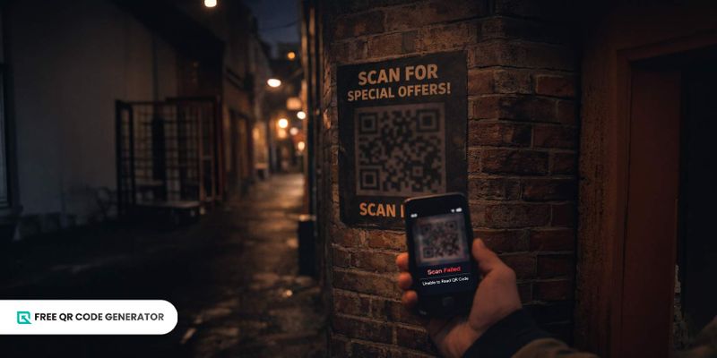 Properly scanned code because of correct lighting QR code with poor lights