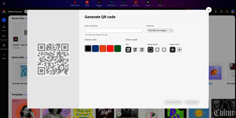 Free QR code generator by adobe Adobe QR code generator