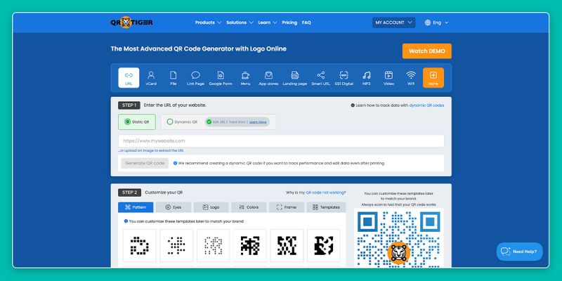 Safe and trusted advanced QR code generator QR TIGER